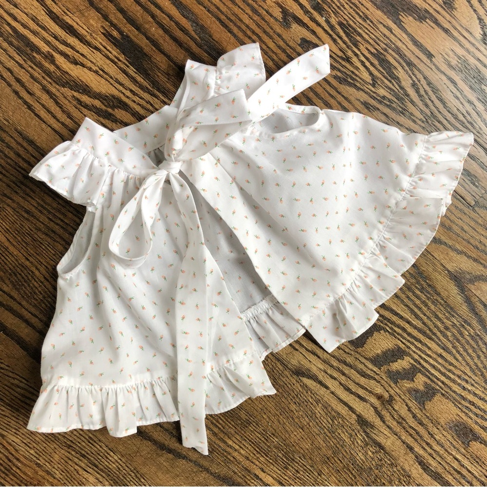 Ruffled Swing Top with Floral Print